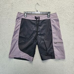 REI Bolongo Board Shorts Mens‎ Size Large Gray Black Swim Trunks